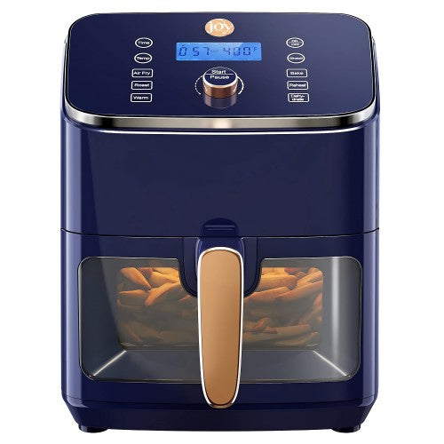 JOY KITCHEN 6Qt Air Fryer, Kitchen Digital Air Fryer with Viewing Window, 6 Cooking Settings, Shake Alert, Auto Shut Off, Non-Stick Fry Basket JOY KITCHEN 6Qt Air Fryer, Kitchen Digital Air Fryer with Viewing Window, 6 Cooking Settings, Shake Alert, Auto Shut Off, Non-Stick Fry Basket
